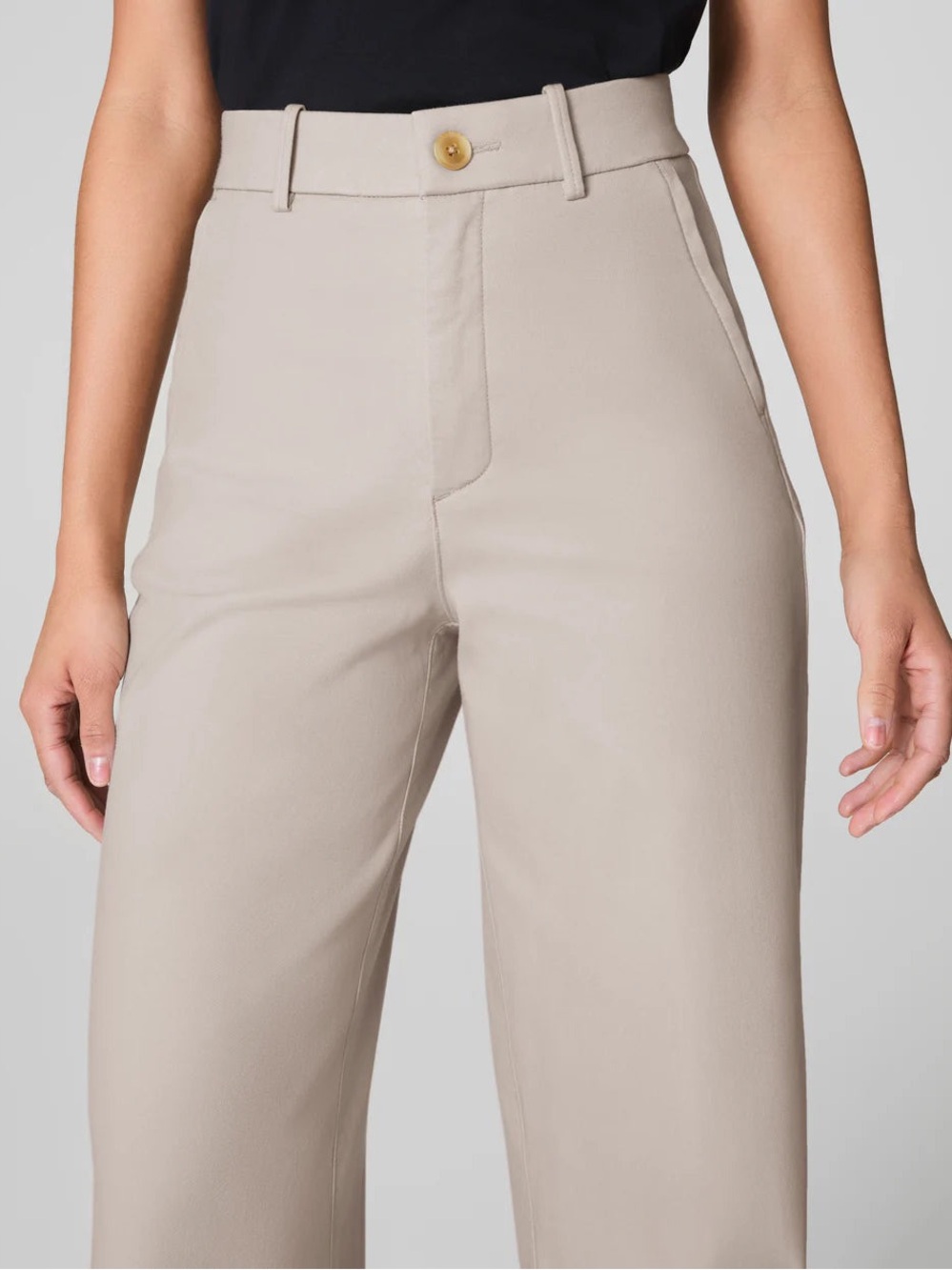 SPANX Supersmooth Stretch Twill Wide Leg Pant In Bone Size XL TALL - Picture 3 of 13
